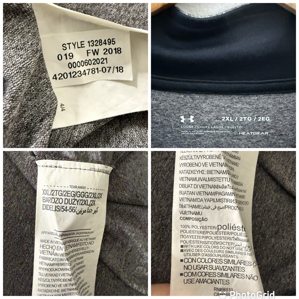 Under Armour Tech Gray Half Zip Long Sleeve Pullover Shirt Athletic Mens 2XL - Picture 10 of 10
